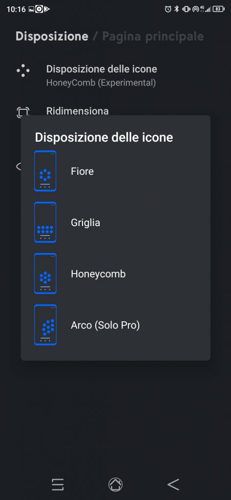 disposizione icone smart launcher 5 3