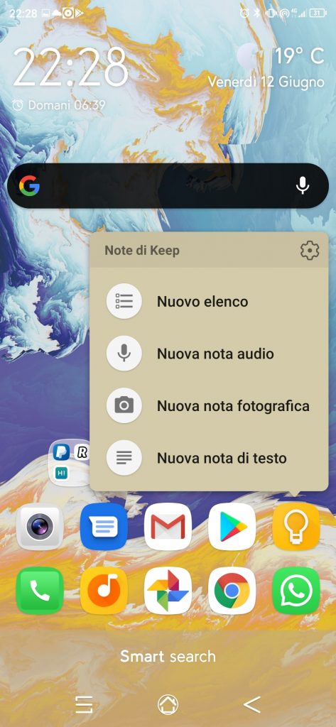Pagina applicazioni SL5